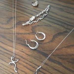 Black and white diamond jewelry set